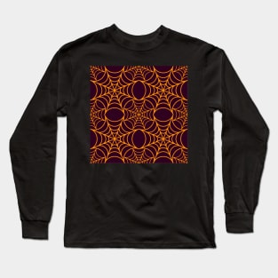 Spooky Spiderweb - Burgundy Long Sleeve T-Shirt